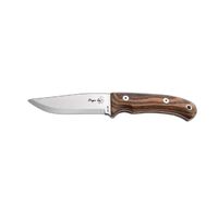 J&V Adventure Knives Oryx Bocote Wood Handled Utility Knife with Leather Sheath